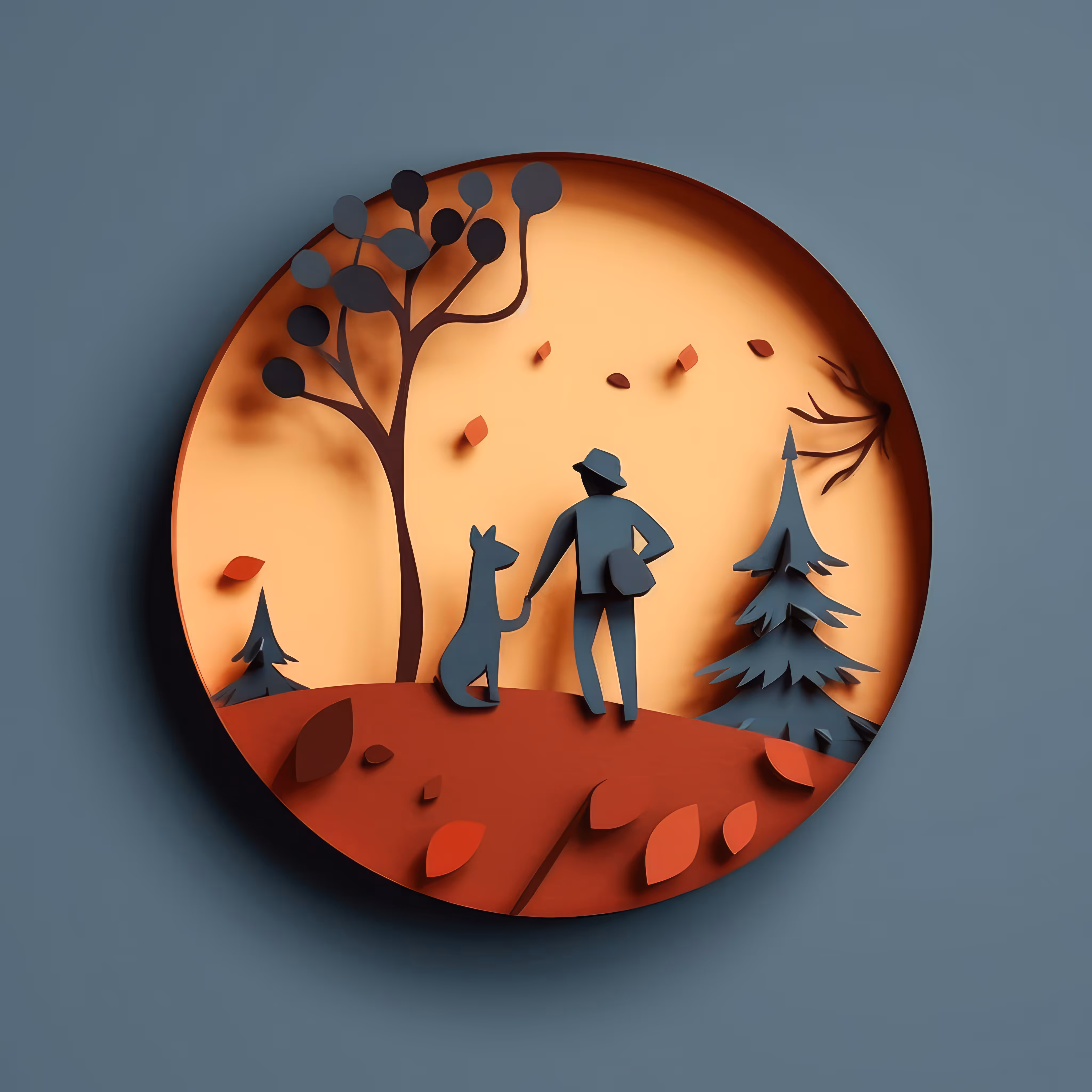 手をつなぐ紙の人形のイラスト