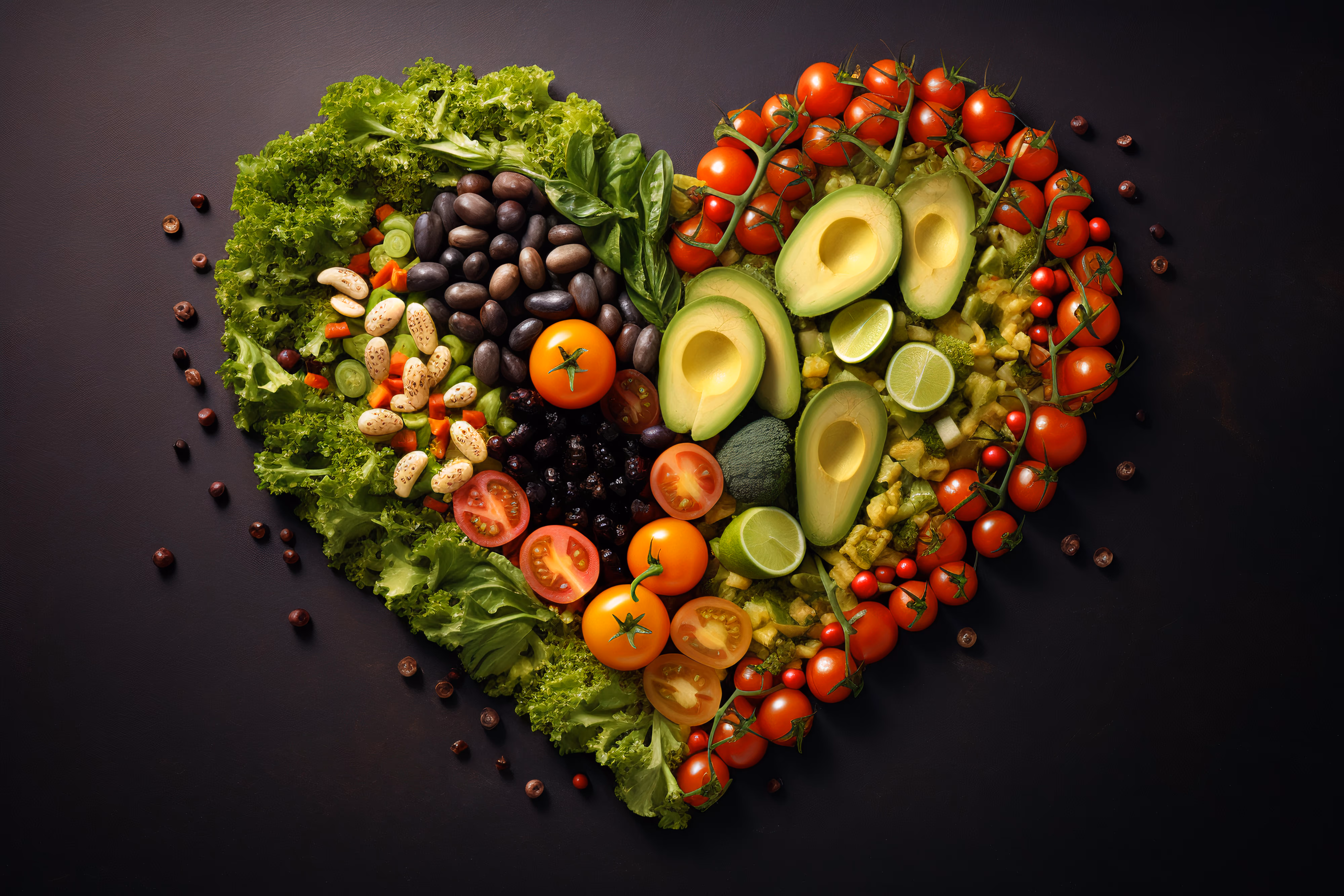 食材で形作られたハート